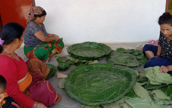 तिहारमा दाजुभाइलाई रोटी खुवाउने टपरी बुन्दै दिदीबहिनी